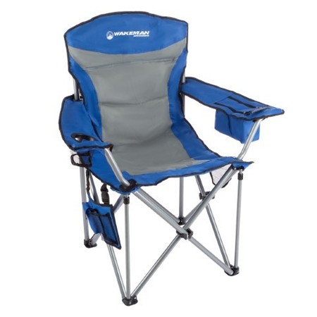 LEISURE SPORTS Heavy Duty Camp Chair with 850-pound Weight Capacity and Carrying Bag for Camping, Fishing (Blue) 722321PFQ